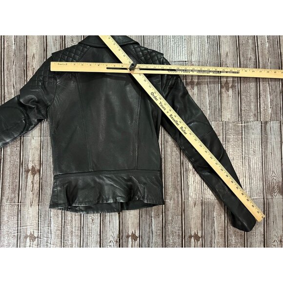 A.L.C. Leather Baby Calf Moto Biker Jacket coat Sz 0 color Black NWOT - Picture 7 of 7